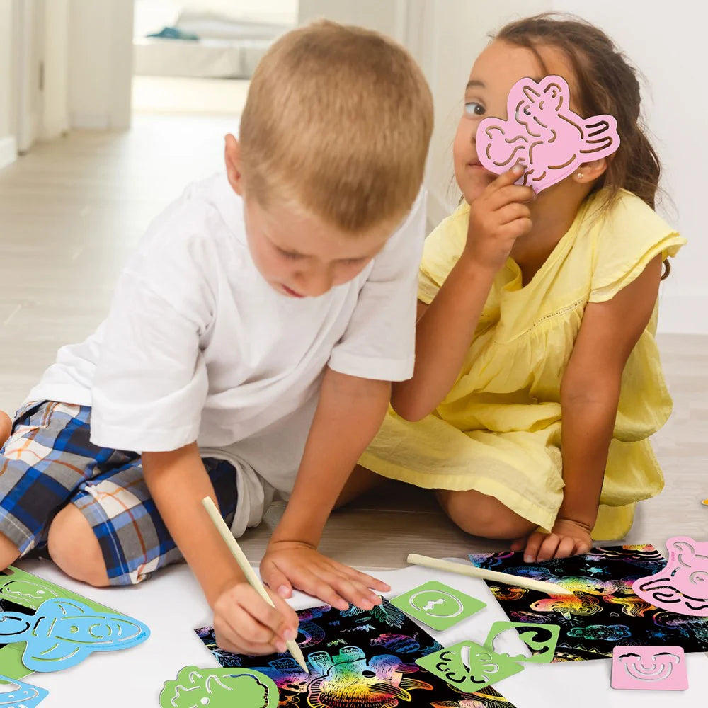 Juego Arte Mágico Raspa Dinosaurios Niños