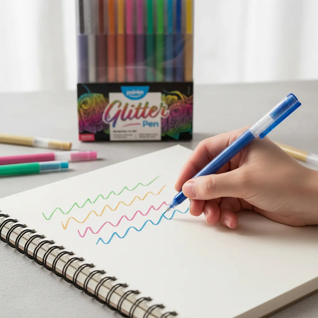 Set De Bolígrafos gel escarchado colores X12 para niños