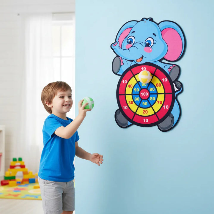 Juego Divertido Elefante Dardos Velcro Para Niños