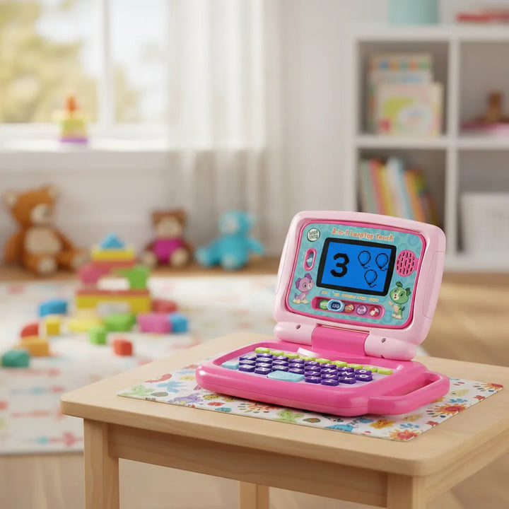Juguete Laptop Educativa 2 En 1 Pantalla Táctil Rosado Niños
