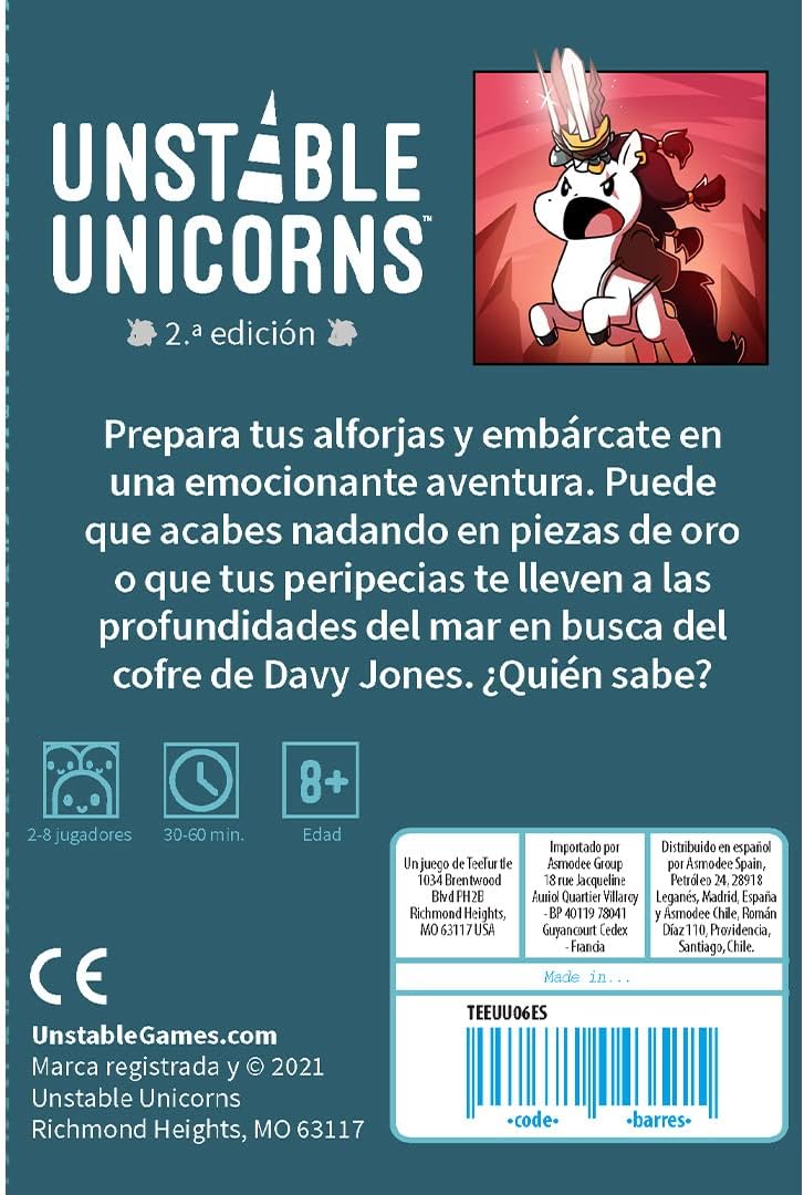 Juego De Mesa Unstable Unicorns Segunda Edición Para Niños