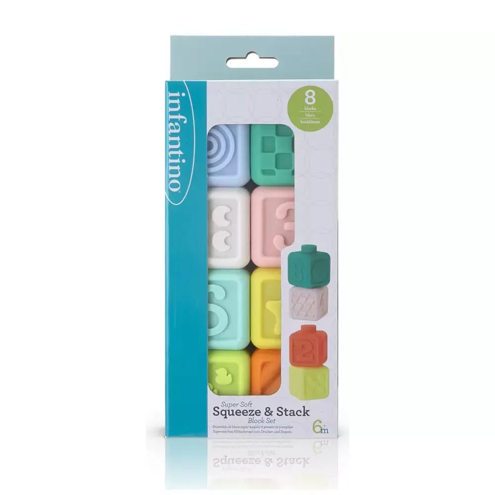 Juguete Bebé 8 Cubos Sensorial Apilables Suaves