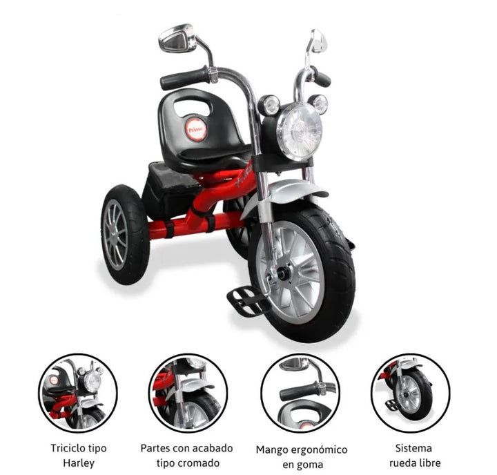 Triciclo Montable  Harley Con Luces Para Niños