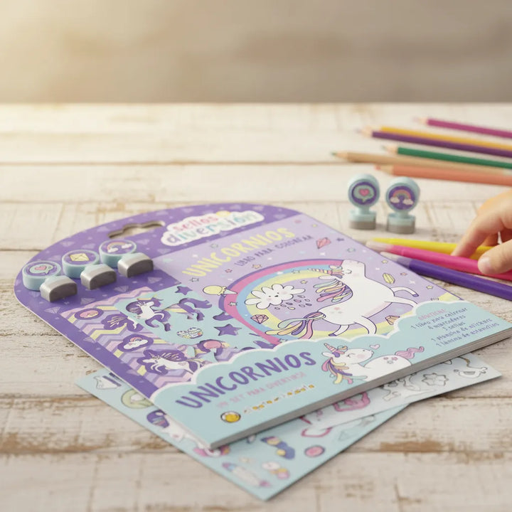 Set Creatividad unicornios Con Sellos Para Niños