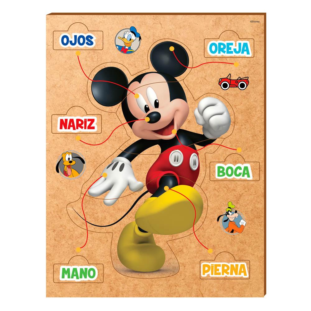 Rompecabezas Mickey Mouse Partes Del Cuerpo En Madera