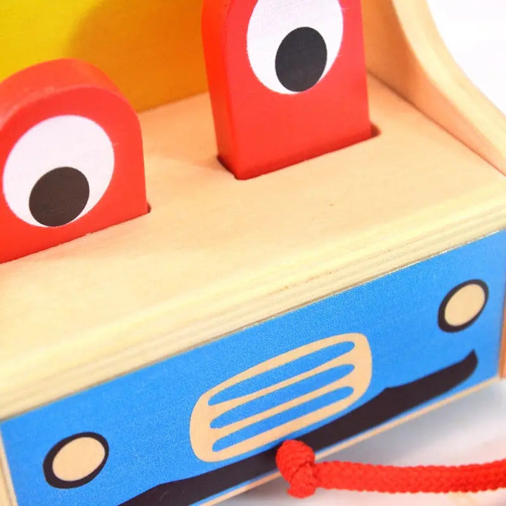 Juguete Autobús Arrastre De Madera Para Niños