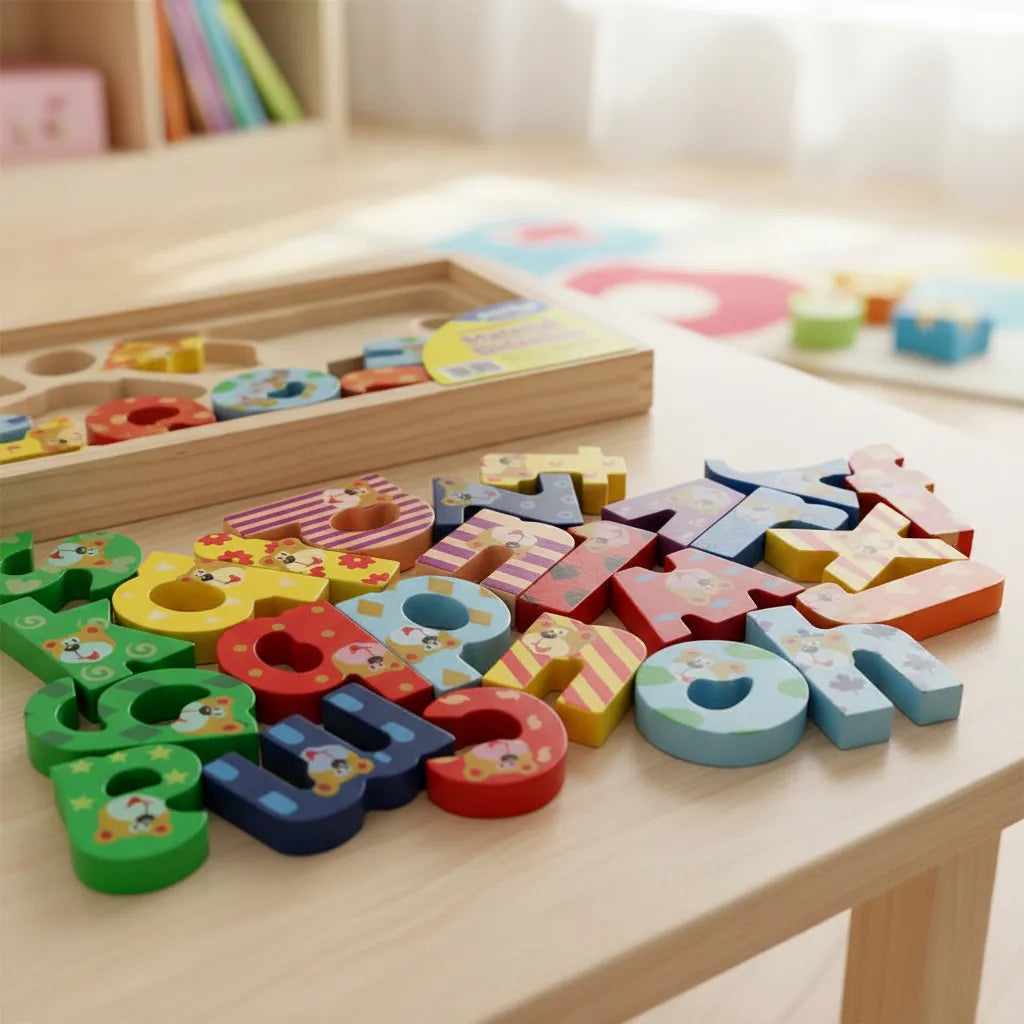 Letras del Abecedario Madera Pintadas