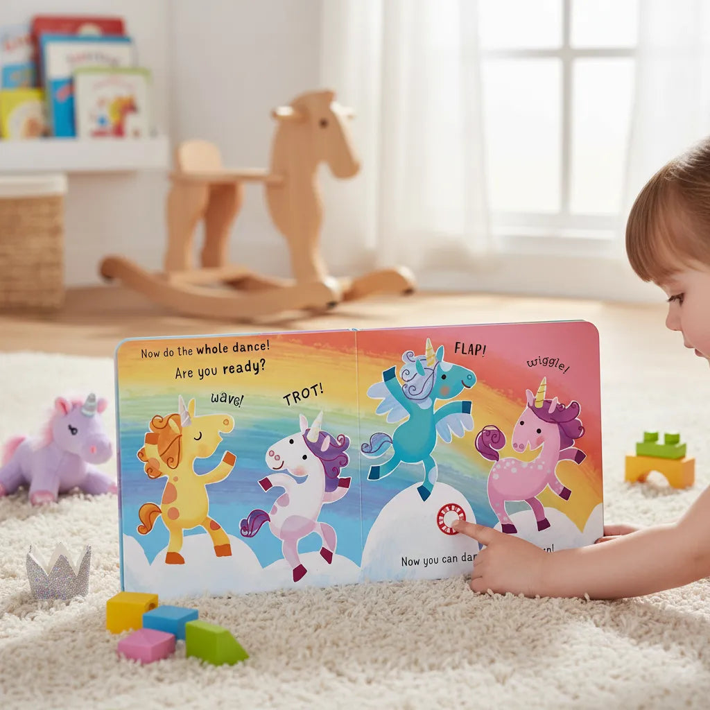 Libro Didáctico Con Sonido Baila Con Los Unicornios Niños