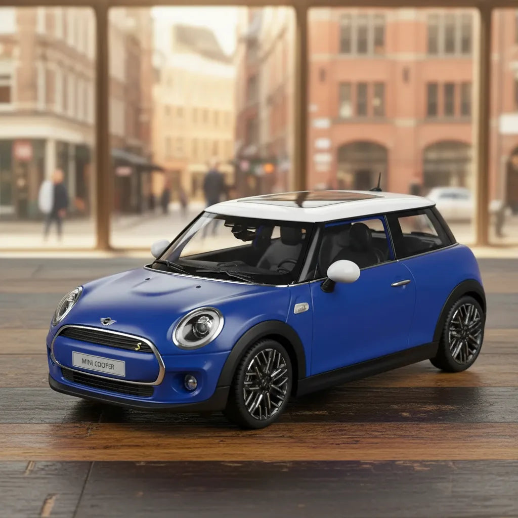 Carro Coleccionable A Escala 1/36 Mini Cooper Se Azul
