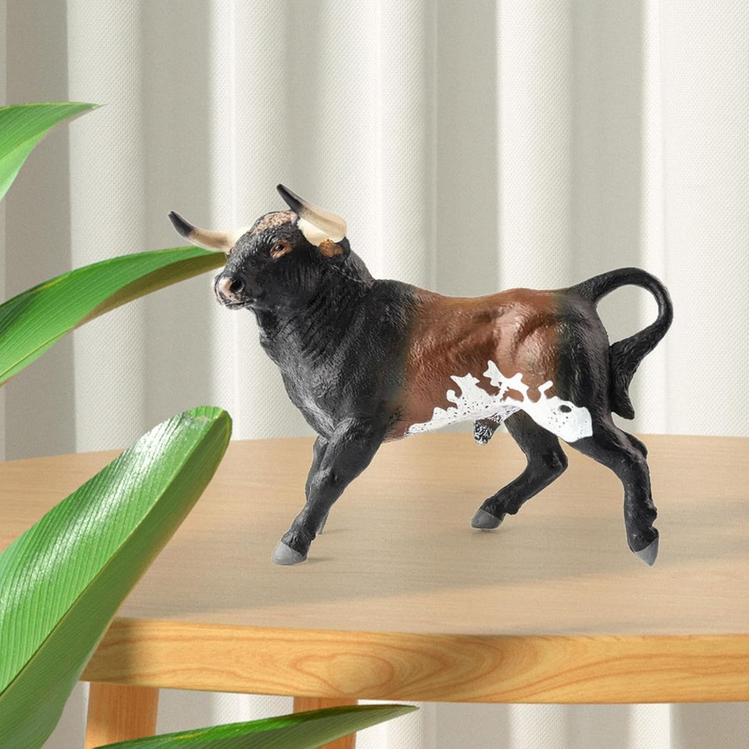Figura Coleccionable Toro Español Café Y Blanco Para Niños