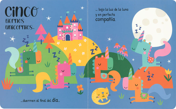 Libro Didáctico Cinco Tiernos Unicornios Para Niños