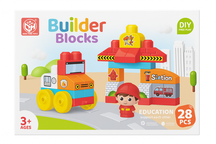 Juego Bloques Bomberos 28 Piezas Niños