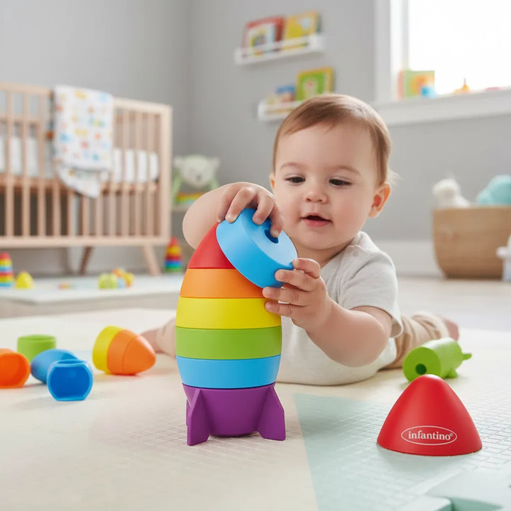Juego Cohete Para Apilar Formas Niños