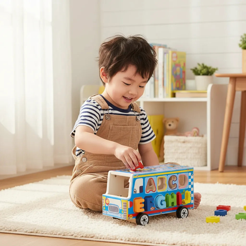 Bus Multifuncional Para Encajar En Madera Para Niños