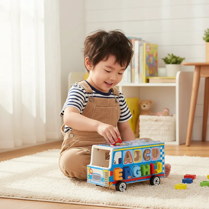 Bus Multifuncional Para Encajar En Madera Para Niños