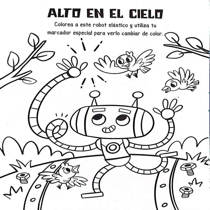 Libro Colorear Robots Carreras Dinosaurios Niños