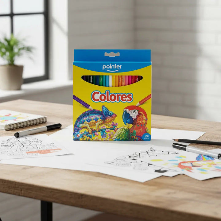Caja De Colores Lápices 24 Unidades Para Niños