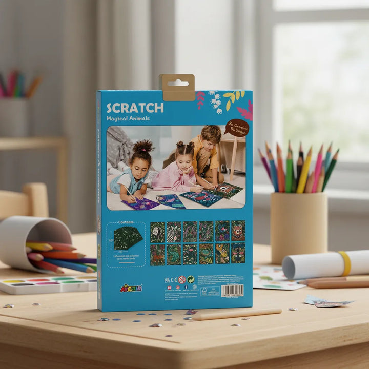 Set De Arte Y Manualidades Libro Para Raspar Animales Magicos