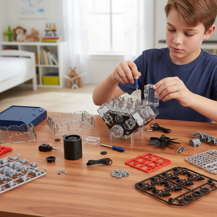 Experimento STEM Motor Modelo V8 para Niños
