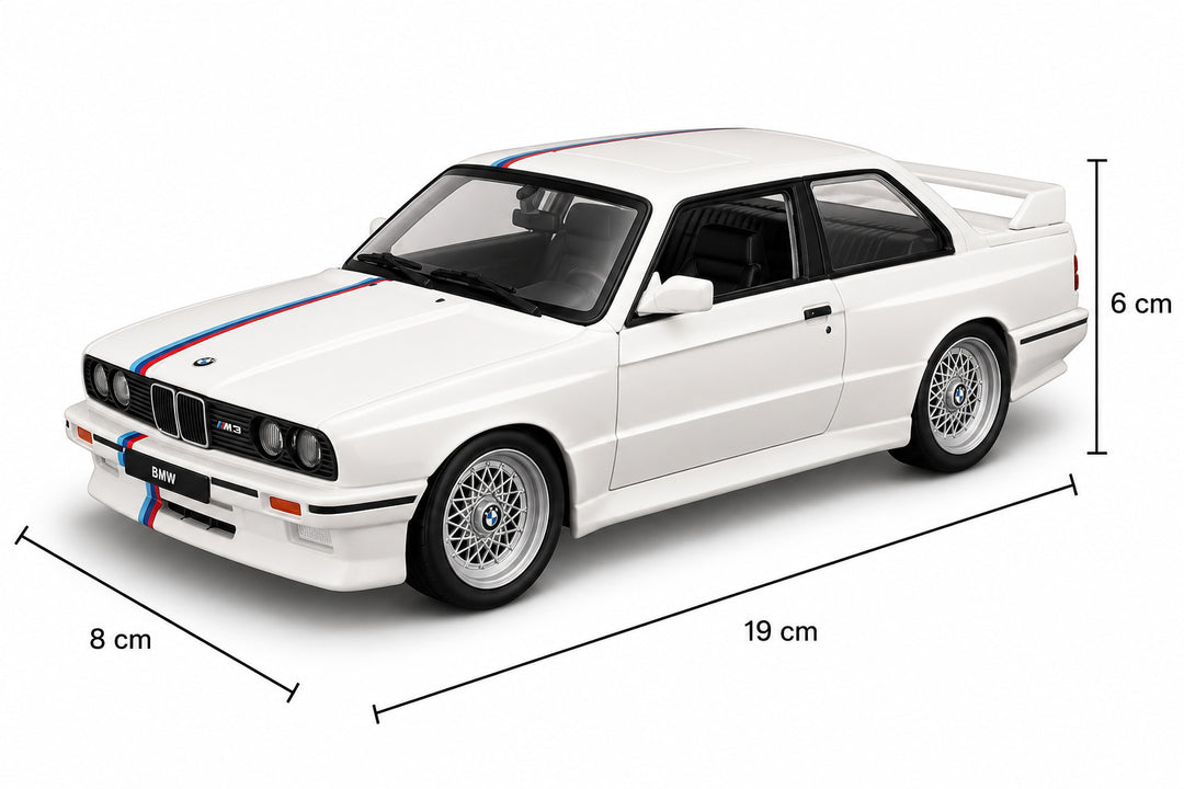Carro Coleccionable 1:24 Bmw M3 (e30) 1988 Blanco