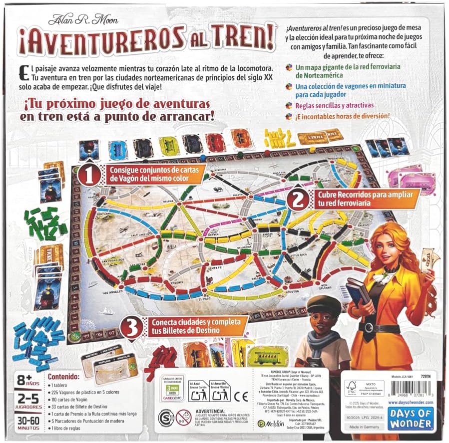 Juego De Mesa Aventureros Al Tren! America Refresh Niños
