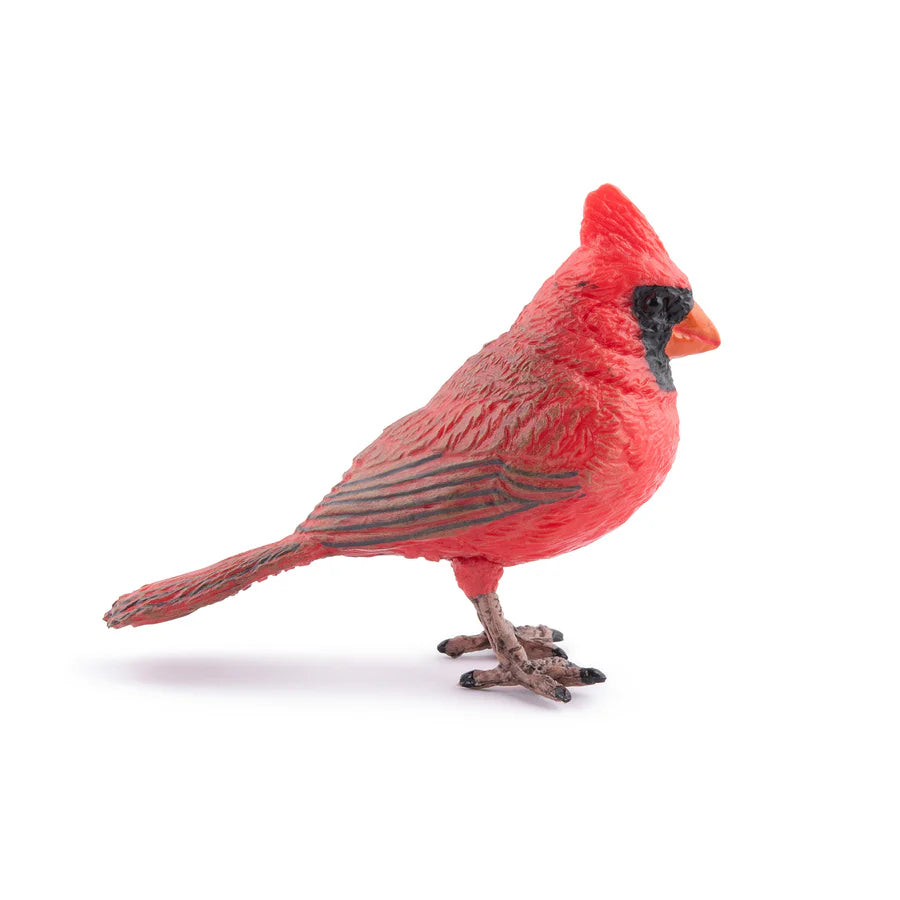 Figura Pájaro Cardenal Rojo Pintada A Mano Papo