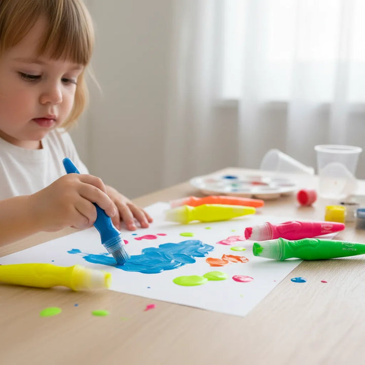 Tempera Pincel Pintura Lavable Neon