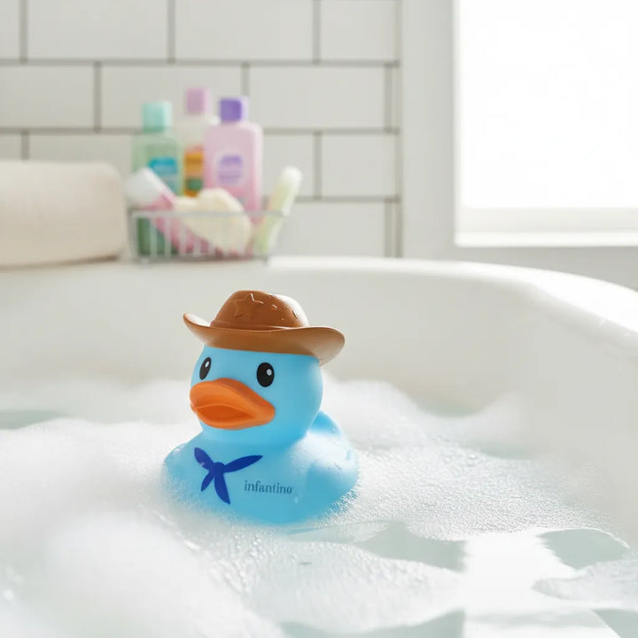 Juguete Patito De Baño Infantino Vaquero Para Bebés Niños