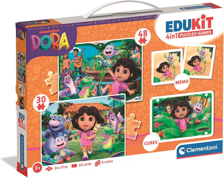 Juego 4 En 1 Dora La Exploradora Memoria Para Niños Niñas