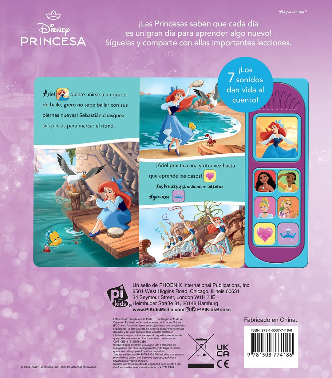 Libro Disney Princesas Aprende Jugando Sonidos Para Niños