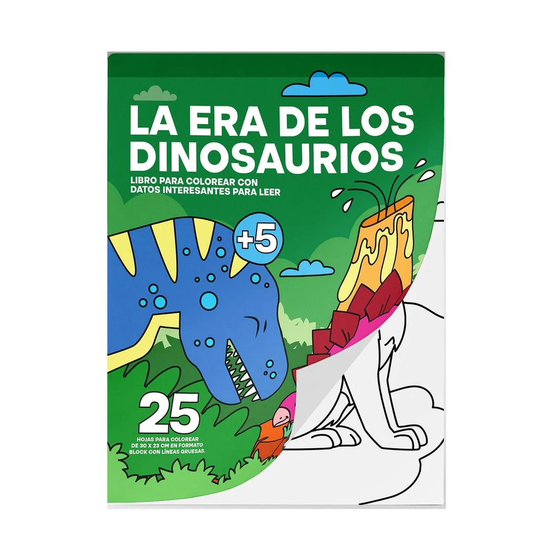 Libro Para Colorear Era Dinosaurios Para Niños