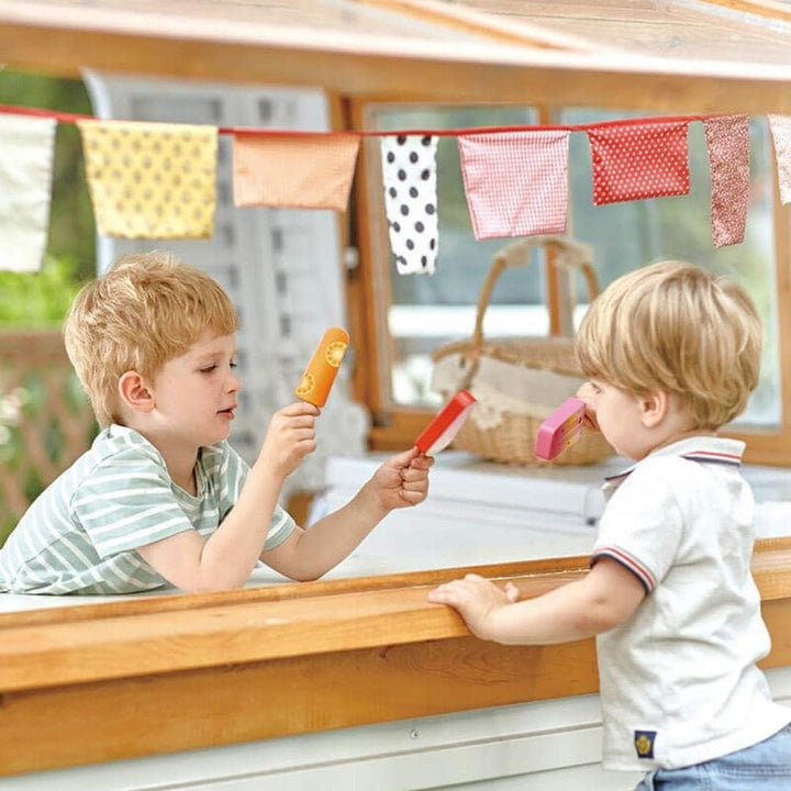 Juego Paletas Heladas De Madera Por 3 Para Niños