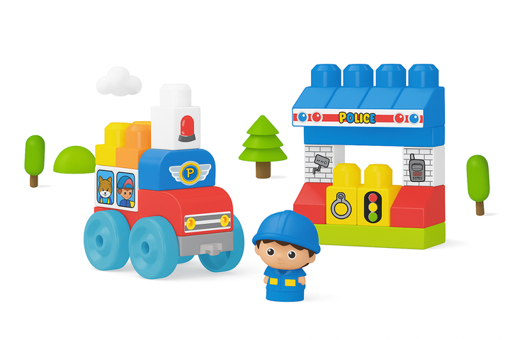Juego Bloques Comisaria 28 Piezas Niños