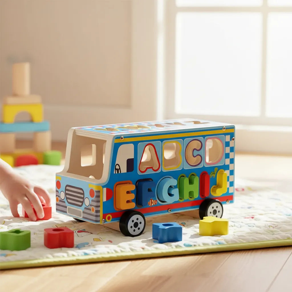 Bus Multifuncional Para Encajar En Madera Para Niños
