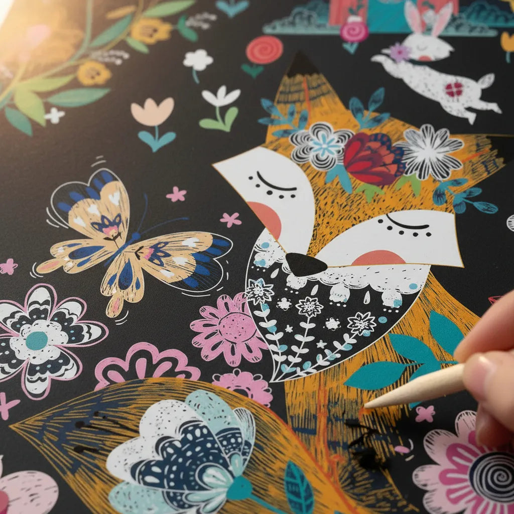 Set De Arte Y Manualidades Libro Para Raspar Jardin Secreto