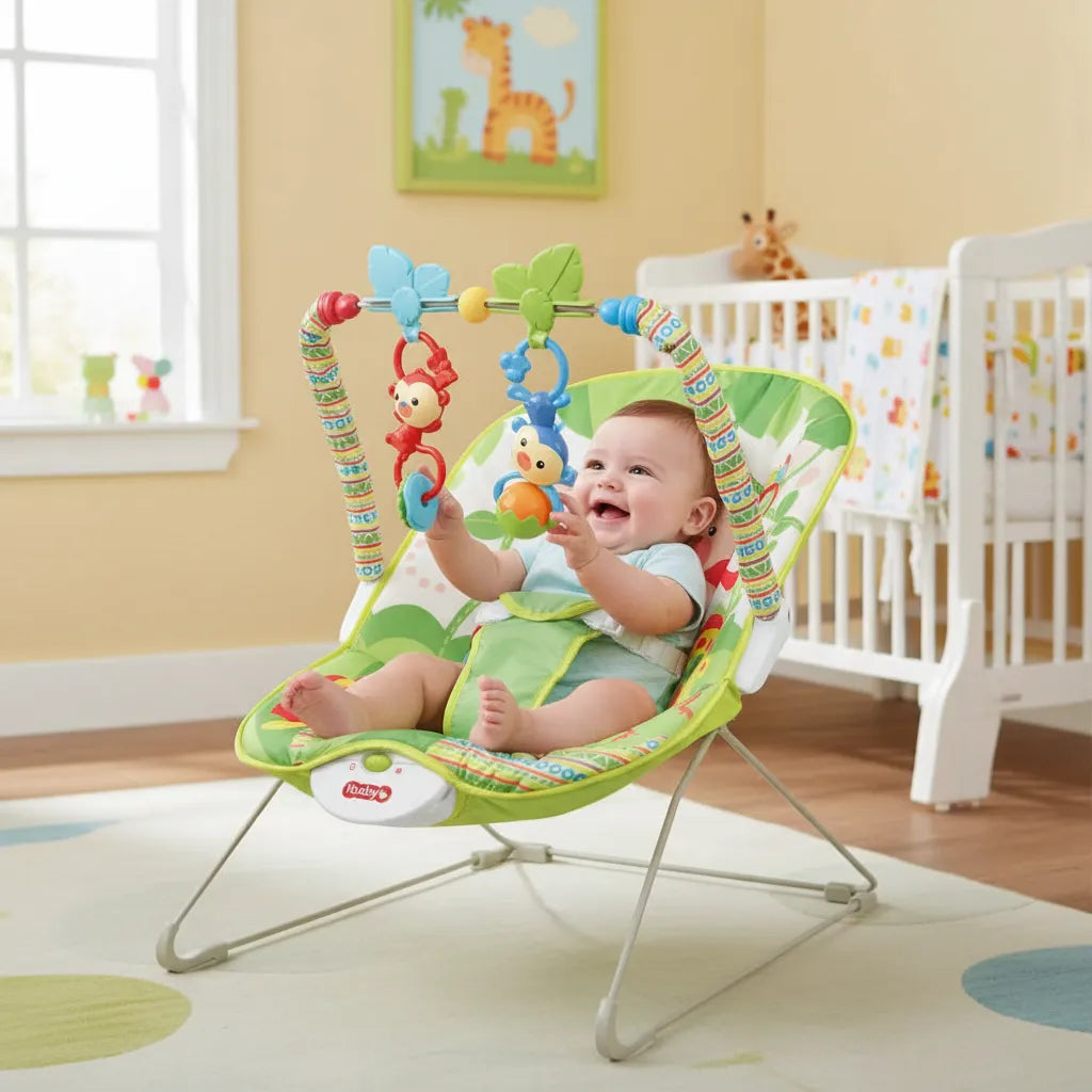 Silla Nido Verde Con Vibración  Para Bebe