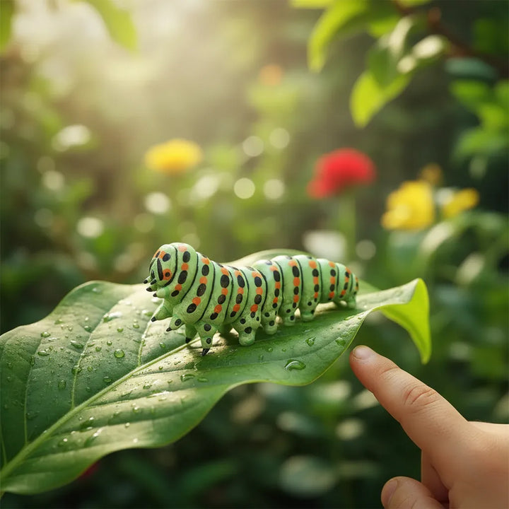 Figura Coleccionable Oruga Pintado A Mano Papo Para Niños