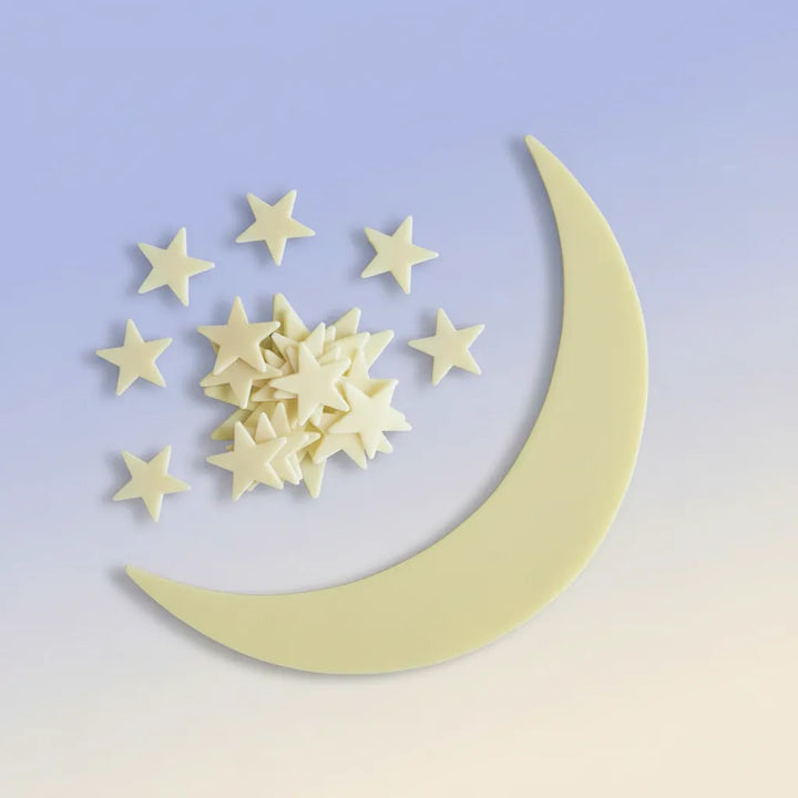 Set Luna Y Estrellas Brillan En La Oscuridad