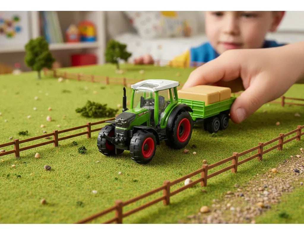 Tractor a escala Massey Ferguson verde