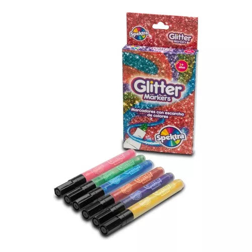 Set De Marcadores Glitter Markers Caja X6 Para Niños