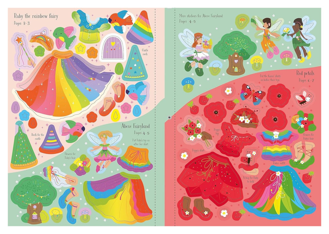 Libro Didáctico Diseño De hadas con Stickers Para Niñas