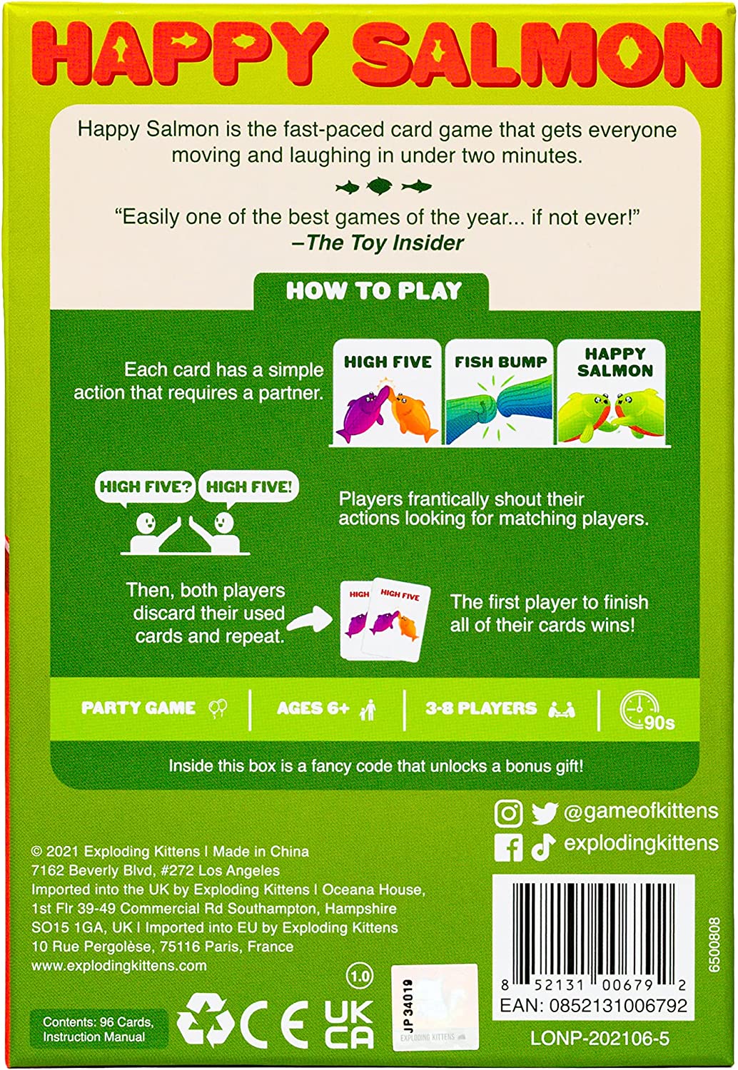 Juego De Mesa Happy Salmon Para Familia