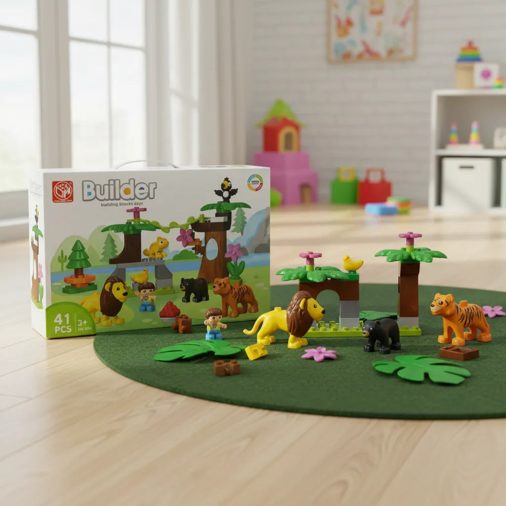 Bloques Zoológico 41 Piezas Para Niños
