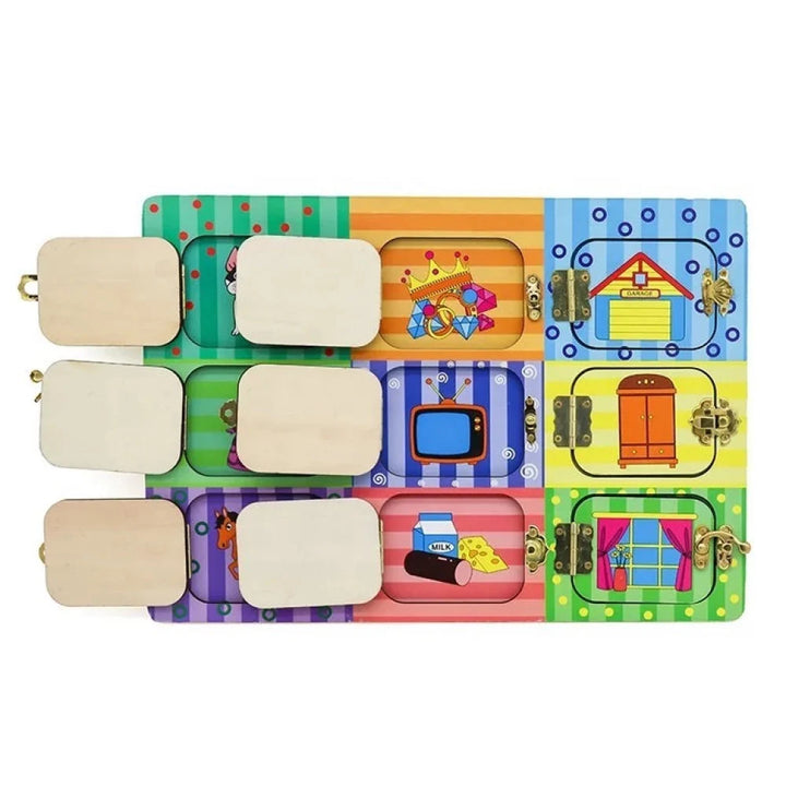 Juego Didáctico De Madera Cerraduras Para Niños