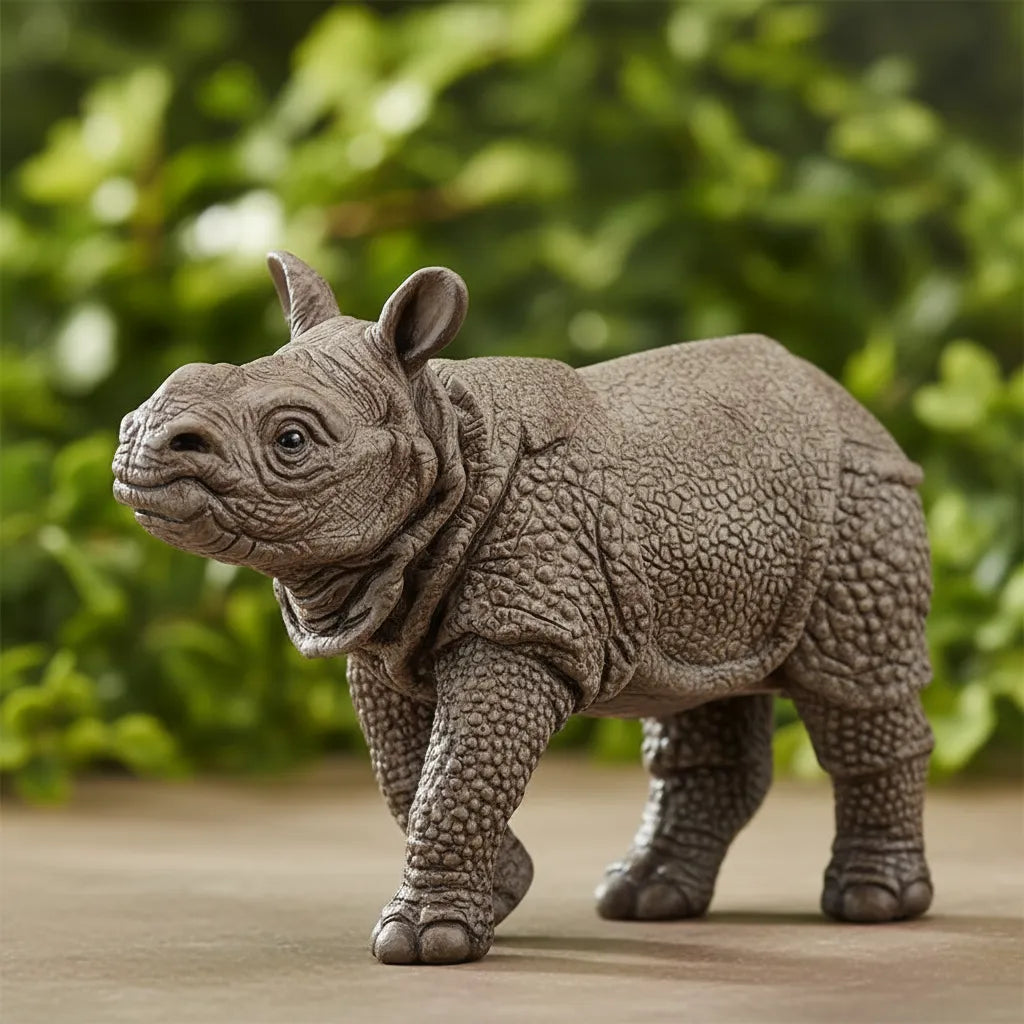 Figura Animales Cría Rinoceronte Pintado A Mano