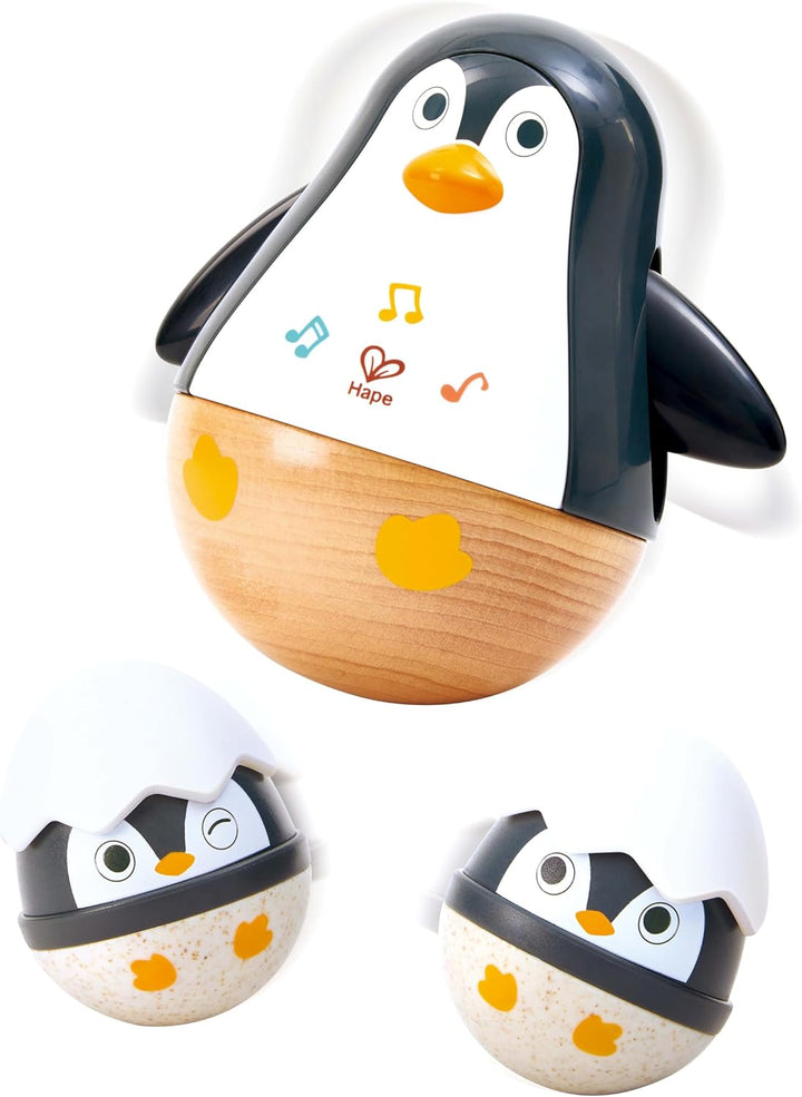 Juego Pingüino Sonajeros Musical Hape 3 Piezas Para Niños