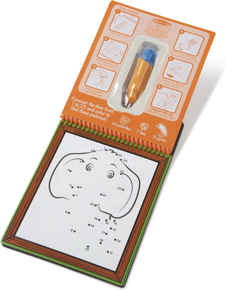 Libro para Pintar con Agua conecta los puntos Safari