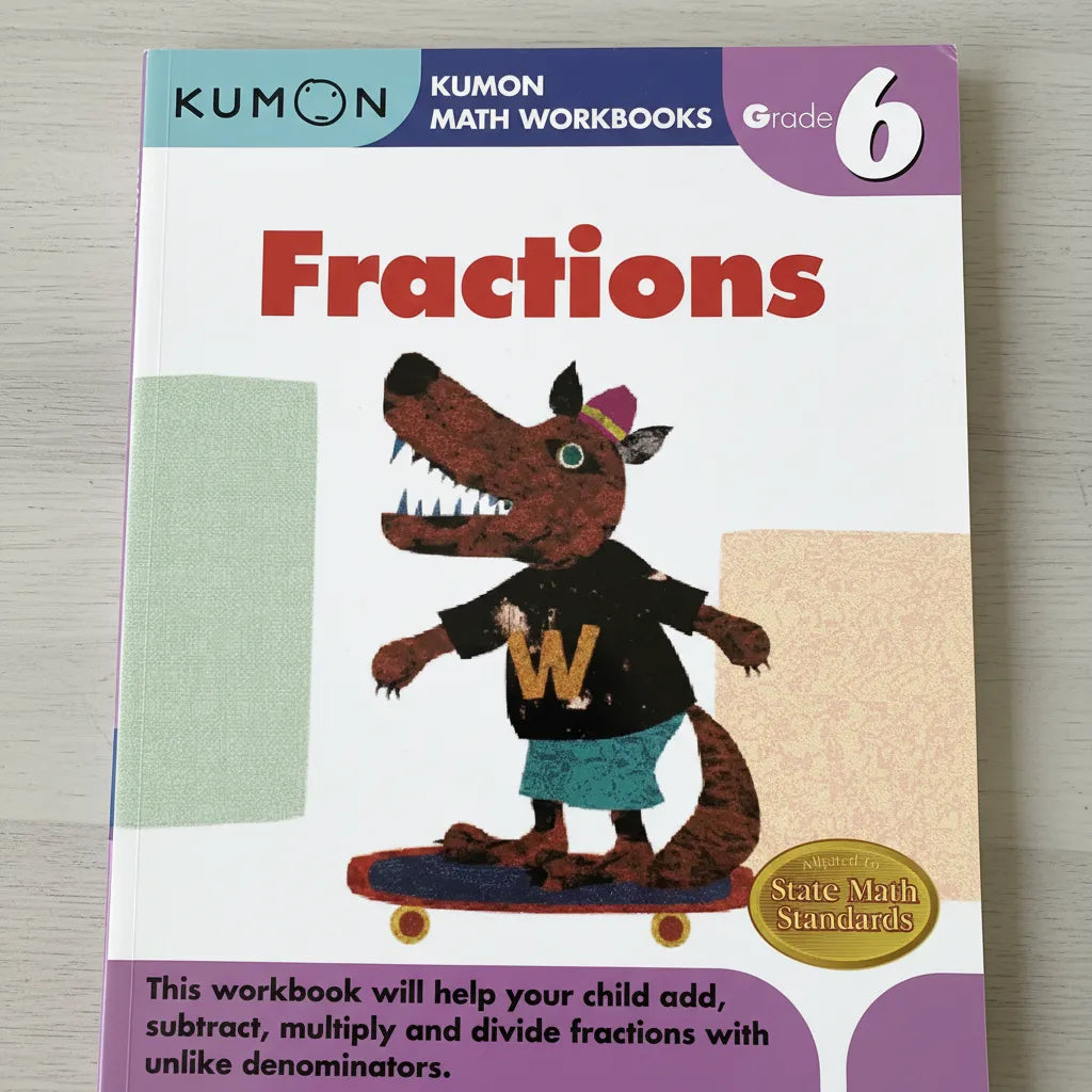 Libro Kumon Fracciones Sexto Grado En Ingles Para Niños