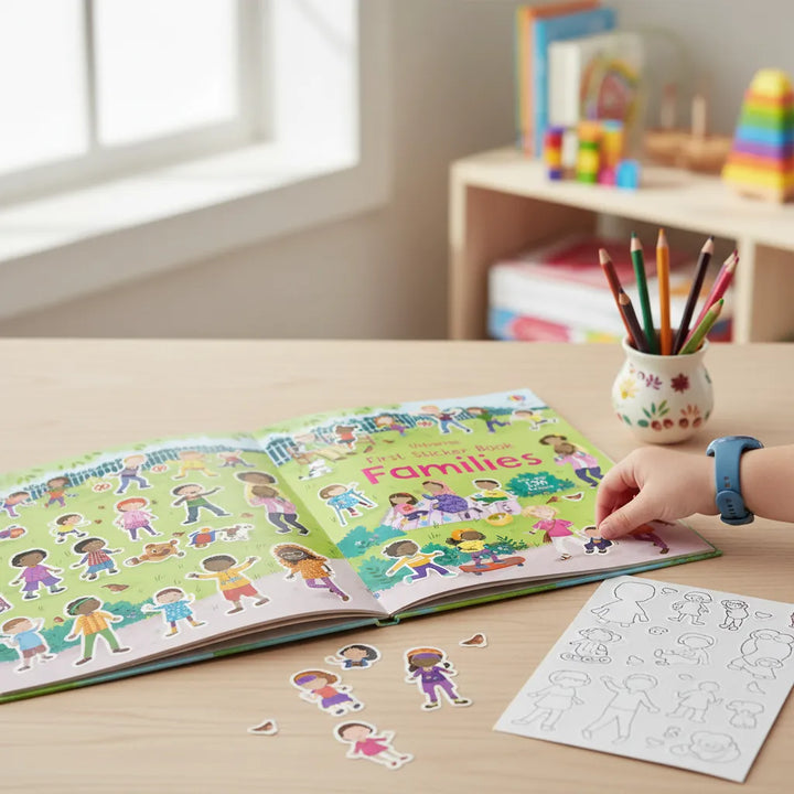 Libro Didáctico Primer Libro Pegatinas Familias Para Niños