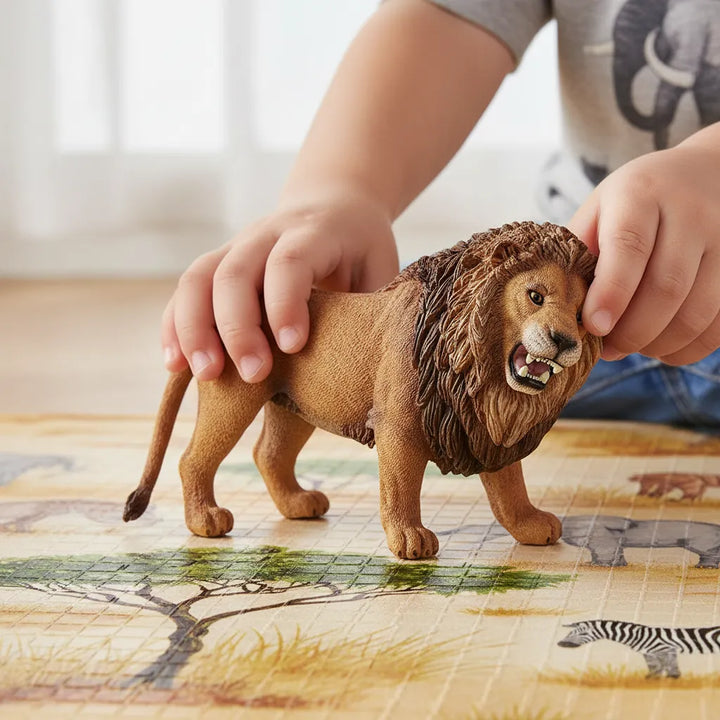Figura Animales Leon Pintado A Mano